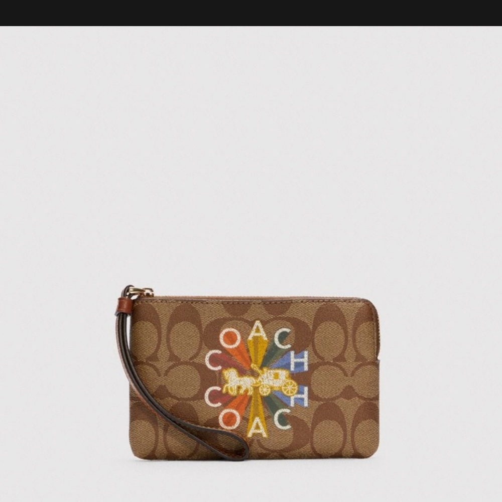 Coach Pridee rainbow radial wristlet neww